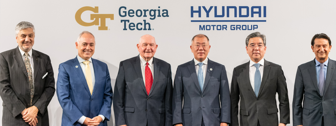 Georgia Tech and Hyundai signing moment for new partnership